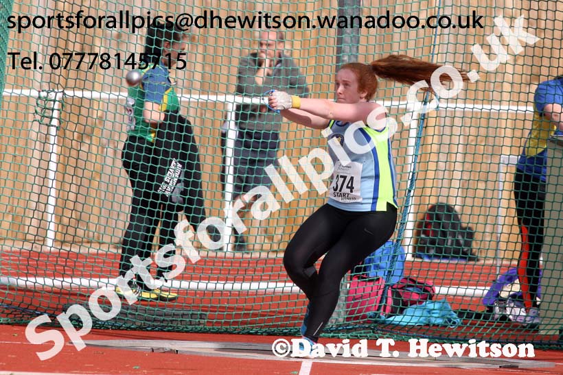 Womens under-17s hammer, Northern Under-13s, U-15s and 17s Championships. Photo: David T. Hewitson/Sports for All Pics